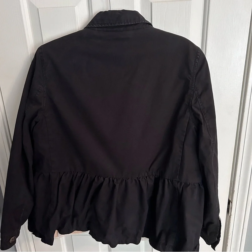 Kate Spade Broome Street Black Military Peplum Jacket Size L